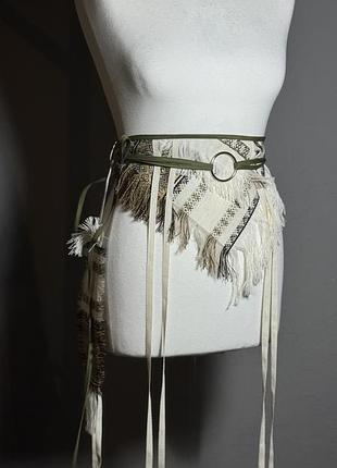 Фартух / баска косинка  з етнічними орнаментами  на стрічці   simmishop.handmade   one size