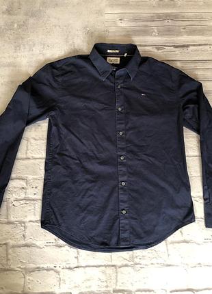 Рубашка tommyhilfiger, slim fit, мужская,синяя, размер s