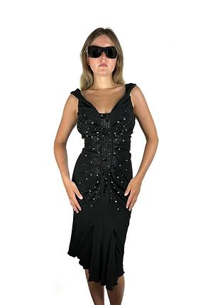 Christian dior 2007  by john galliano сукня міді вечірня з бісером