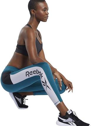 Женские лосины леггинсы тайтсы reebok fj2754 workout ready logo tights