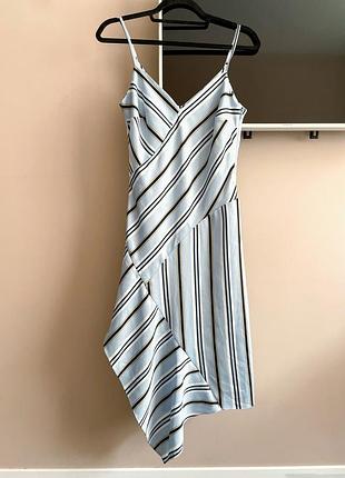 Сукня літня міді river island xs-s (uk 8) світло-блакитна в смужки