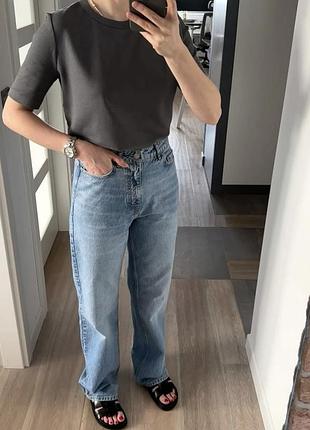 Джинси довгі широкі блакитні regular fit 34 36 38 zara 6147/062