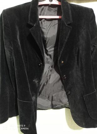 Ро6. велюровый хлопковый черный женский жакет пиджак блейзер натуральный классический хлопок вельвет2 фото