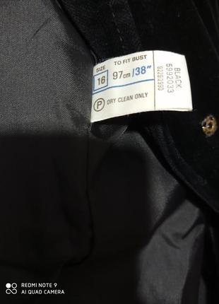 Ро6. велюровый хлопковый черный женский жакет пиджак блейзер натуральный классический хлопок вельвет4 фото