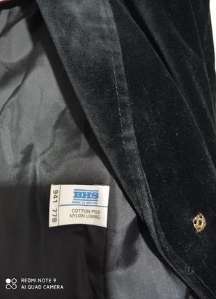 Ро6. велюровый хлопковый черный женский жакет пиджак блейзер натуральный классический хлопок вельвет5 фото