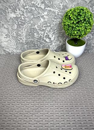 Crocs кроксы сандали шлепанцы m6 w8 38-39 размер светло-коричневые