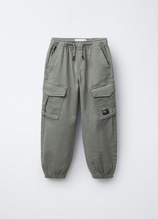 Штани карго хакі zara