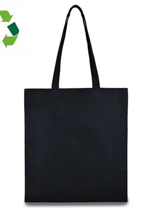 Эко сумка шоппер recycled черная 38 х 42 см, 235 г/м2