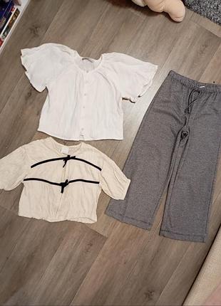 Брюки, бруза, сорочка zara 122