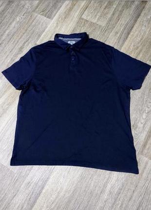Чоловіча футболка поло george, розмір xxl, темно-синій, 100% бавовна mercorised cotton