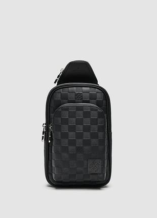 Сумка слинг louis avenue slingbag embossing vuitton leather black