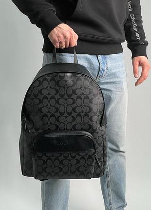 Рюкзак coach black houston signature large backpack