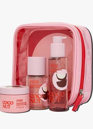 Женский набор victoria’s secret 4 в 1 let's glow away shimmer travel set.