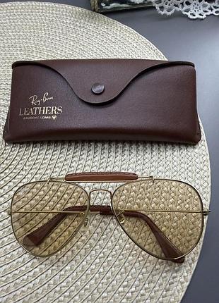Ray-ban bausch & lomb usa leathers aviator vintage original 58□14 👇деталі в описі