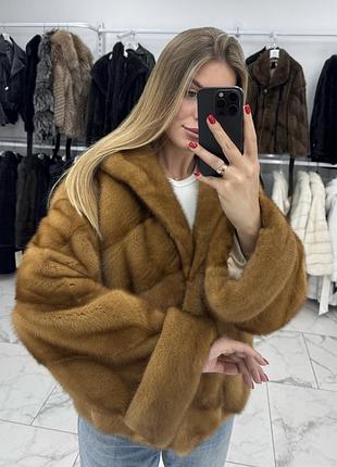 Норкова шуба натуральна жіноча шуба норкова