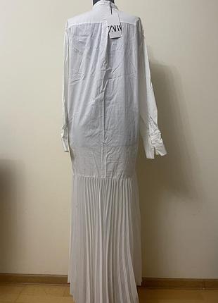 Жіноча довга сукня білого кольору zara s/m 3
