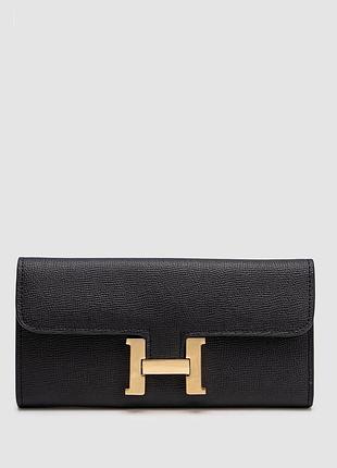 Гаманець герме ерме ерме херес constance long to go wallet black/gold