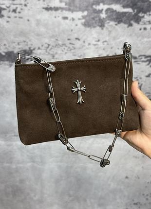 Сумка chrome hearts коричнева