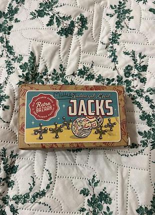 Настільна вантажна гра унісекс retro bazaar traditional metal jacks різнокольорова з металу та гуми