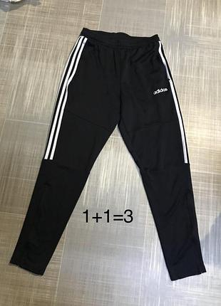 Adidas 💙чоловічий  одяг/чорні  спортивні штани з білими лампасами💛м46