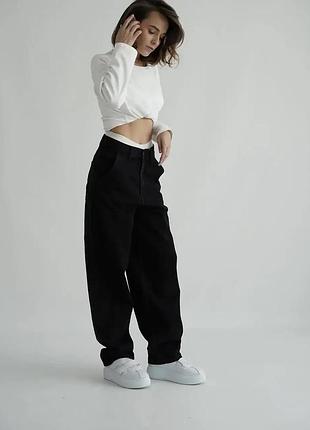 Чорні широкі джинси скейтери kl denim / baggy jeans / оверсайз