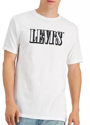 Футблка мужская levi's p xl белая с принтом новая