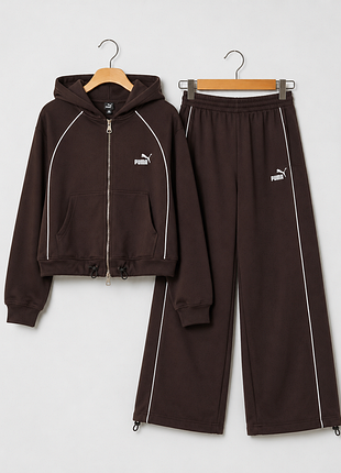 Спортивний костюм puma коричневий | худі + штани