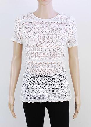 Футболка топ блуза блузка кофточка кофтинка ажурна кроше плетена