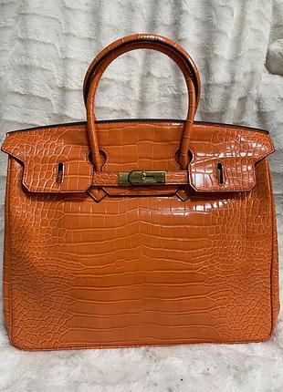 Люксова тоут у стилі hermès birkin 35 orange croco premium luxe 🍊👑