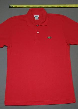Плечи 46 см lacoste size 5 яркое красное поло made in peru 100% cotton