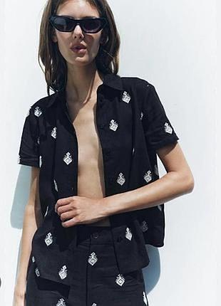 🖤сорочка з короткими рукавами жіноча zara🖤