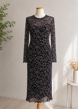 Сукня m&s collection міді плісирована з довгим рукавом 38/m