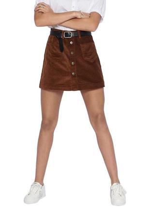 😱 🔥 вельветовая юбка с завышенной талией цвета хаки only 😍