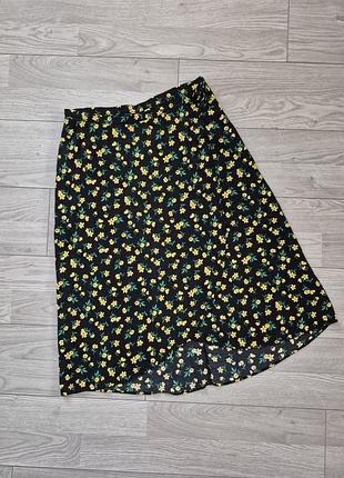Юбка миди marks &amp; spencer на запах в цветочный принт