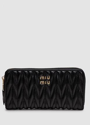 Кошелек miu large matelassé nappa leather black