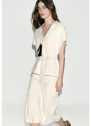 Жилет та спідниця zara розмір м трикотажний набір із спідницею zara