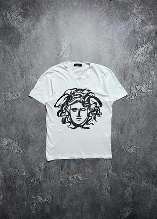 Vibtage винтажная футболка versace версаче big logo medusa old money олд мани size s размер с