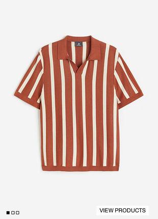 Поло h&m regular fit fine - knit polo shirt футболка