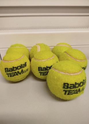 Тенісні м'ячі babolat team clay б/в – 7 шт. теннисный мяч