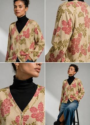 Тепла кофта на ґудзиках кардиган laura ashley 100% шерсть