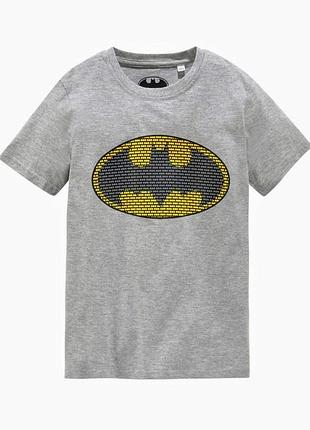 Футболка для хлопчика batman 128 сіра з принтом