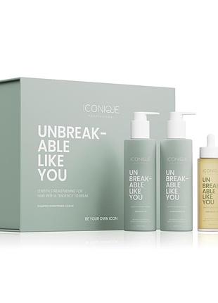 Набір для зміцнення волосся iconique professional unbreakable like you length strengthening set