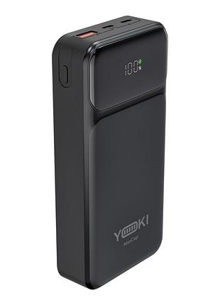 Умб power bank yoki yk-pmc2021 maxcap 20000 mah pd/qc 22.5w комплектуется практичным кабелем type c — type c 20см black