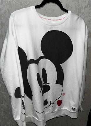Білий оверсайз світшот disney mickey mouse
