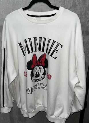 Білий оверсайз світшот лампаси disney minnie mouse