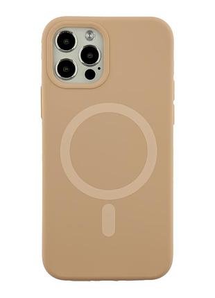 Чохол glow silicone case with magsafe для iphone 12/12 pro desert gold