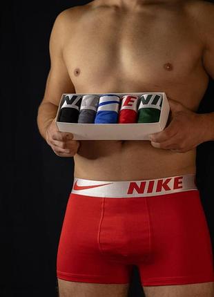 Чоловічі труси nike набір 5 шт | боксери бавовна | комфортні | брендова спідня білизна xl
