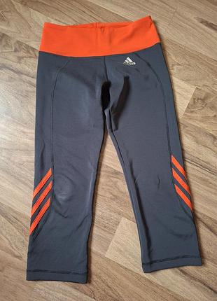 Жіночі сірі спортивні легінси капрі adidas розмір s