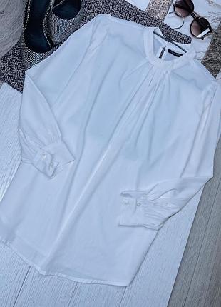 Молочно біла блуза zara m літня блуза вільного прямого крою базова блуза зара