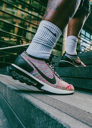 Топовые кроссовки nike air max flyknit racer multi color dj6106-300